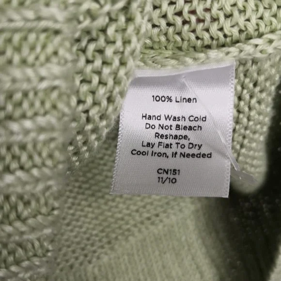 Talbots Y2K knit green linen cardigan Small - Picture 15 of 16